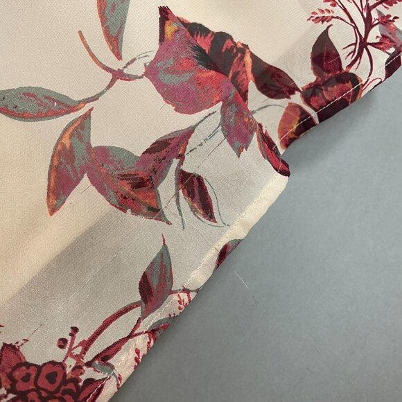 Lulus Shifting Dears Floral Shift Dress Cut Out Sleeve Beige‎ Cream Mini Large - Picture 12 of 16